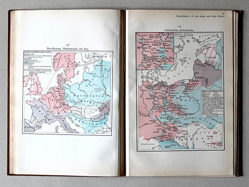 Putzgers Historischer Schul-Atlas, Schweiz, 1913
14b. Bevölkerung Mitteleuropas um 895
15a. Ostdeutsche Kolonisation