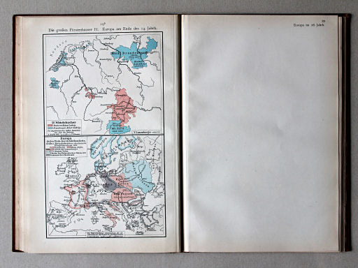 Putzgers Historischer Schul-Atlas, Schweiz, 1913
19b. Die großen Fürstenhäuser IV. Europa am Ende des 14. Jahrh.