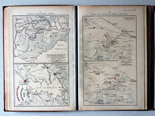 Putzgers Historischer Schul-Atlas, 1918
9b. Hannibals Alpenübergang. Actium
10a. Cannae (nach älterer und jüngerer Auffassung)
