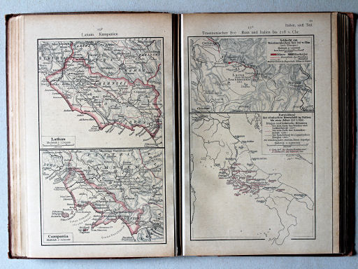 Putzgers Historischer Schul-Atlas, 1918
10b. Latium. Kampanien
11a. Trasimenischer See. Rom und Italien bis 218 v. Chr.