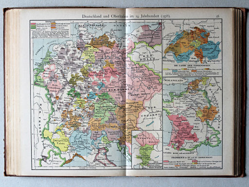 Putzgers Historischer Schul-Atlas, 1918
18. Deutschland und Oberitalien im 14. Jahrhundert (1378)