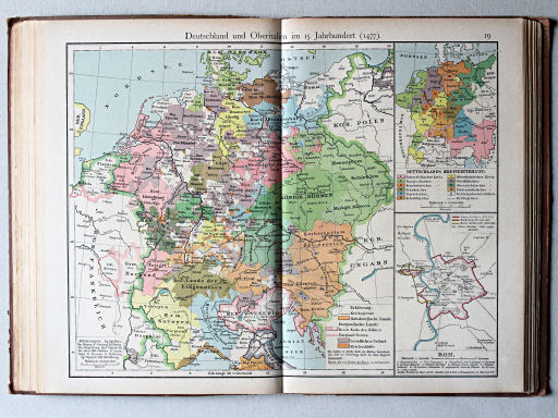 Putzgers Historischer Schul-Atlas, 1918
19. Deutschland und Oberitalien im 15. Jahrhundert (1477)