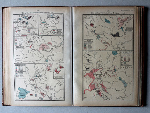 Putzgers Historischer Schul-Atlas, 1918
25b. Die großen Friedensschlüsse I (1648-1721)
26a. Die großen Friedensschlüsse II (1735-1812)