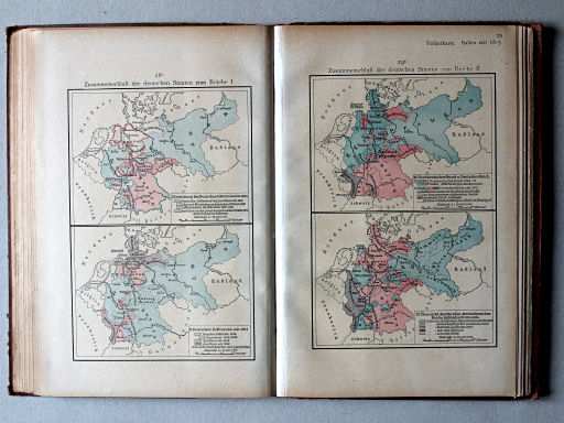 Putzgers Historischer Schul-Atlas, 1918
28b. Zusammenschluß der deutschen Staaten zum Reiche I
29a. Zusammenschluß der deutschen Staaten zum Reiche II