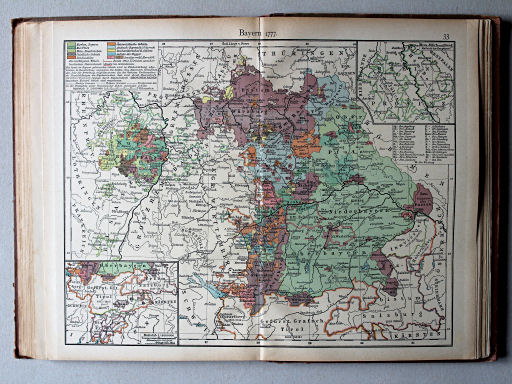 Putzgers Historischer Schul-Atlas, 1918
33. Bayern I: Bayern 1777
