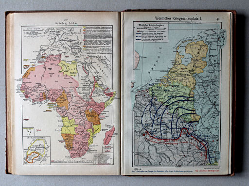 Putzgers Historischer Schul-Atlas, 1918
40b. Aufteilung Afrikas
41. Westlicher Kriegsschauplatz I