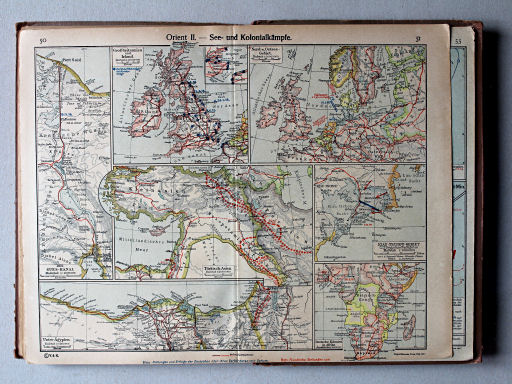 Putzgers Historischer Schul-Atlas, 1918
50.51. Orient II. See- und Kolonialkämpfe I