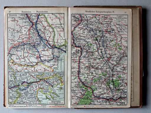 Putzgers Historischer Schul-Atlas, 1918
56. Rumänien. Mazedonien
57. Westlicher Kriegsschauplatz IV