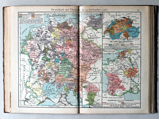 Putzgers Historischer Schul-Atlas, 1922
18. Deutschland und Oberitalien im 14. Jahrhundert (1378)