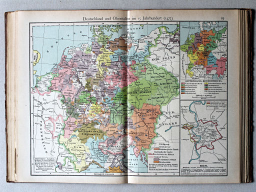 Putzgers Historischer Schul-Atlas, 1922
19. Deutschland und Oberitalien im 15. Jahrhundert (1477)