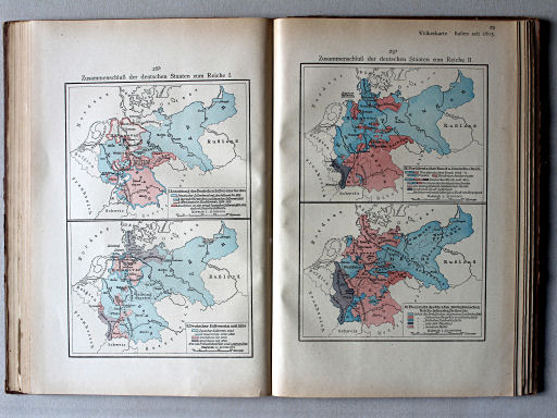 Putzgers Historischer Schul-Atlas, 1922
28b. Zusammenschluß der deutschen Staaten zum Reiche I
29a. Zusammenschluß der deutschen Staaten zum Reiche II