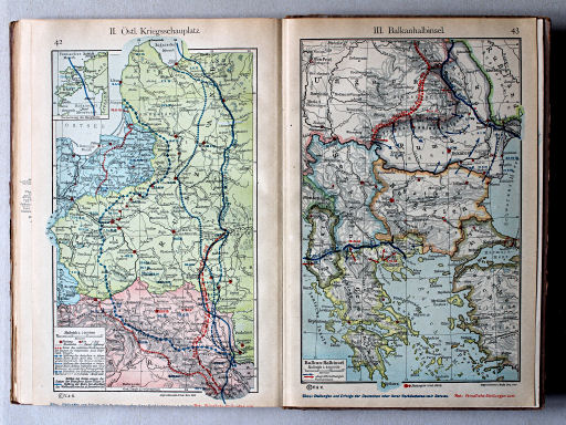 Putzgers Historischer Schul-Atlas, 1922
42. II. Östlicher Kriegsschauplatz
 43. III. Balkanhalbinsel