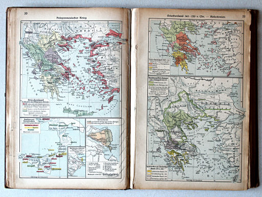 Putzgers Historischer Schul-Atlas, Große Ausgabe, 1923
20. Peloponnesischer Krieg
21. Griechenland 362-230 v. Chr. – Makedonien