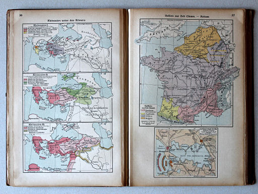 Putzgers Historischer Schul-Atlas, Große Ausgabe, 1923
36. Kleinasien unter den Römern
37. Gallien zur Zeit Cäsars – Actium