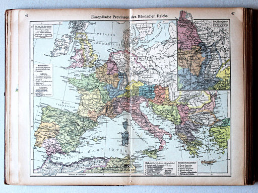 Putzgers Historischer Schul-Atlas, Große Ausgabe, 1923
46.47. Europäische Provinzen des Römischen Reichs