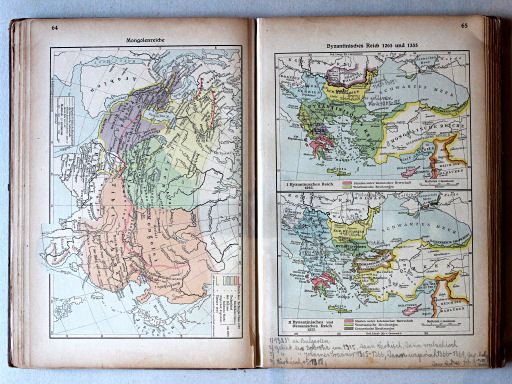 Putzgers Historischer Schul-Atlas, Große Ausgabe, 1923
65. Byzantinisches Reich 1265 und 1355