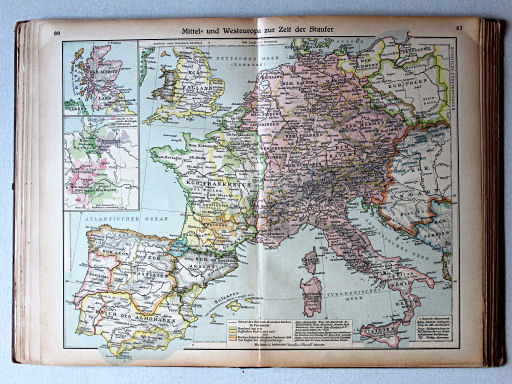 Putzgers Historischer Schul-Atlas, Große Ausgabe, 1923
66.67. Mittel- und Westeuropa zur Zeit der Staufer