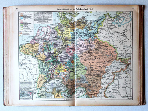 Putzgers Historischer Schul-Atlas, Große Ausgabe, 1923
86.87. Deutschland im 17. Jahrhundert (1648)