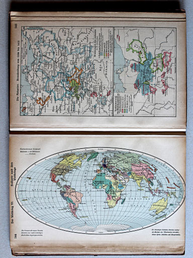 Putzgers Historischer Schul-Atlas, Große Ausgabe, 1923
144. Der Weltkrieg VI: Erdkarte nach dem Weltkriege