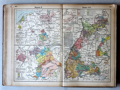 Putzgers Historischer Schul-Atlas, Große Ausgabe, 1923
162. Bayern II
163. Baden 1771