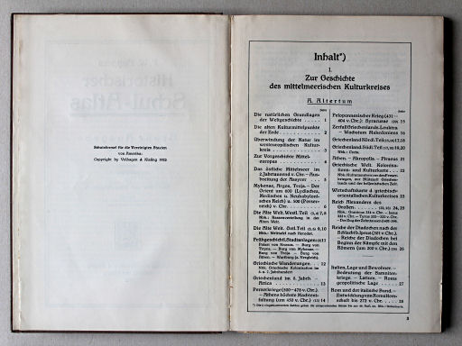Putzgers Historischer Schul-Atlas, Große Ausgabe, 1931/33
Inhoudsopgave 1 / Table of contents 1