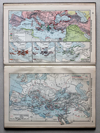 Putzgers Historischer Schul-Atlas, Große Ausgabe, 1931/33
22. Griechische Welt. Kolonisations- und Kulturkarte
23. Wirtschaftskarte des griechisch-orientalischen Kulturkreises