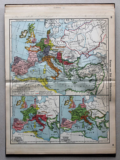 Putzgers Historischer Schul-Atlas, Große Ausgabe, 1931/33
50.51. Europa zur Zeit der Völkerwanderung