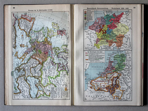 Putzgers Historischer Schul-Atlas, Große Ausgabe, 1931/33
83. Deutschlands Kreiseinteilung – Niederlande 1559-1600