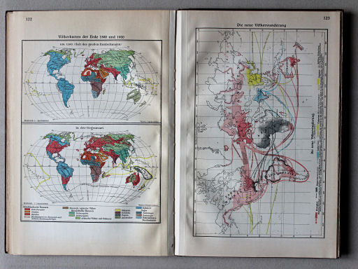 Putzgers Historischer Schul-Atlas, Große Ausgabe, 1931/33
122. Völkerkarten der Erde 1500 und 1900