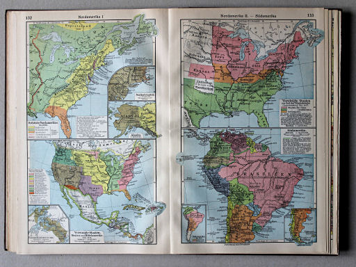 Putzgers Historischer Schul-Atlas, Große Ausgabe, 1931/33
132. Nordamerika I
133. Nordamerika II – Südamerika