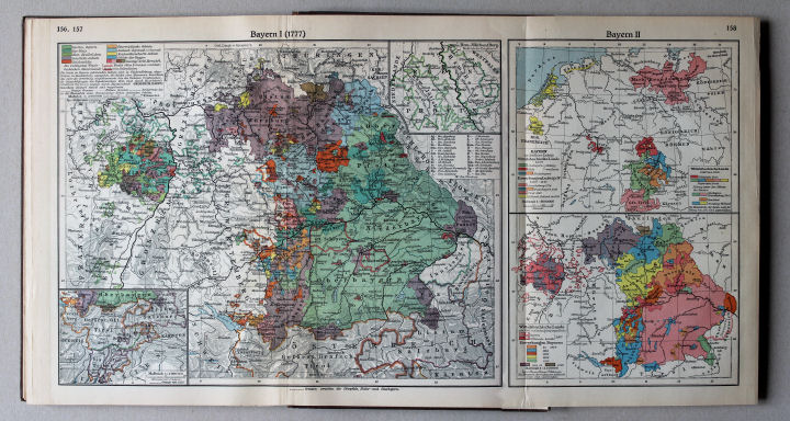 Putzgers Historischer Schul-Atlas, Große Ausgabe, 1931/33
156.157. Bayern I (1777)
158. Bayern II