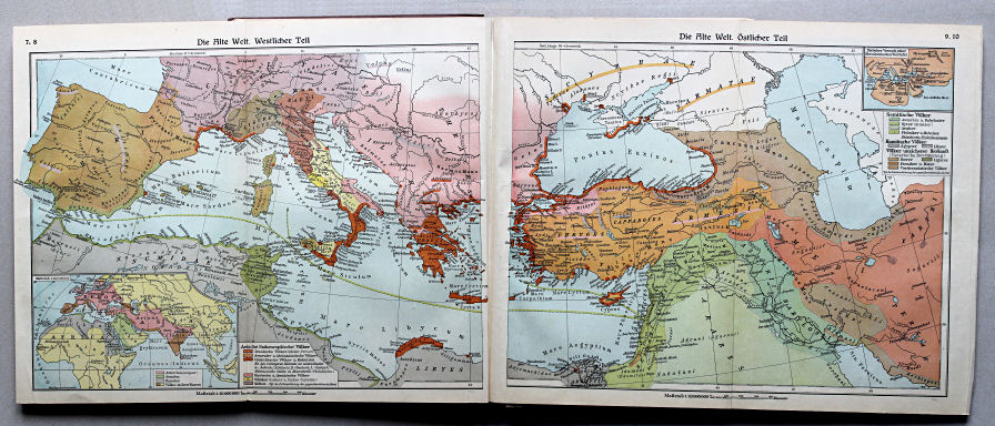 Putzgers Historischer Schul-Atlas, Große Ausgabe, 1934
7.8. Die Alte Welt. Westlicher Teil
9.10. Die Alte Welt. Östlicher Teil
