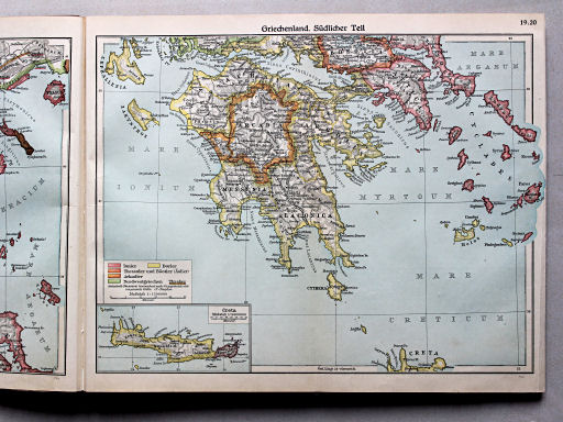 Putzgers Historischer Schul-Atlas, Große Ausgabe, 1934
19.20. Griechenland. Südlicher Teil