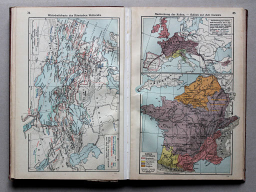 Putzgers Historischer Schul-Atlas, Große Ausgabe, 1934
35. Ausbreitung der Kelten – Gallien zur Zeit Cäsars