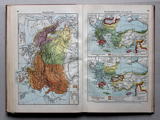 Putzgers Historischer Schul-Atlas, Große Ausgabe, 1934
65. Byzantinisches Reich 1265 und 1355
