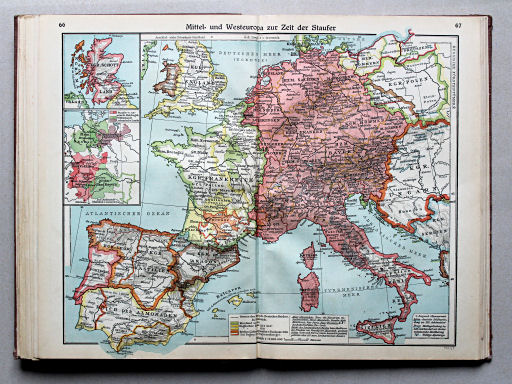 Putzgers Historischer Schul-Atlas, Große Ausgabe, 1934
66.67. Mittel- und Westeuropa zur Zeit der Staufer