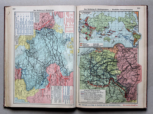 Putzgers Historischer Schul-Atlas, Große Ausgabe, 1934
113. Der Weltkrieg II: Mächtegruppen – Westlicher Kriegsschauplatz
