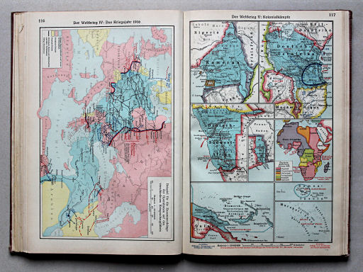 Putzgers Historischer Schul-Atlas, Große Ausgabe, 1934
117. Der Weltkrieg V: Kolonialkämpfe
