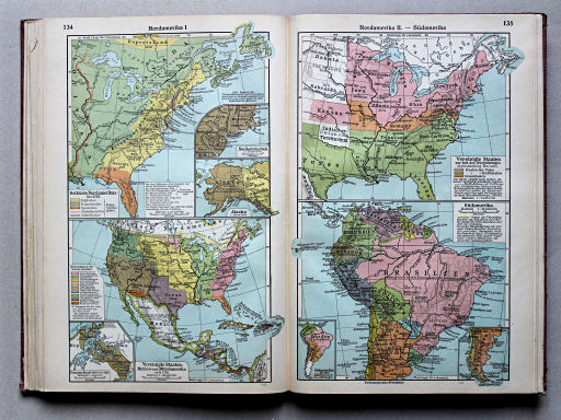 Putzgers Historischer Schul-Atlas, Große Ausgabe, 1934
134. Nordamerika I
135. Nordamerika II – Südamerika