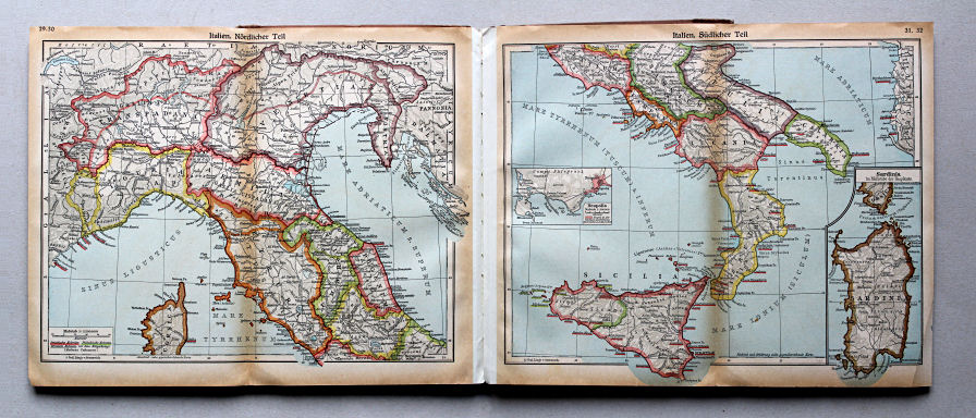 Putzgers Historischer Schul-Atlas, Große Ausgabe, 1937
29.30. Italien. Nördlicher Teil
31.32. Italien. Südlicher Teil