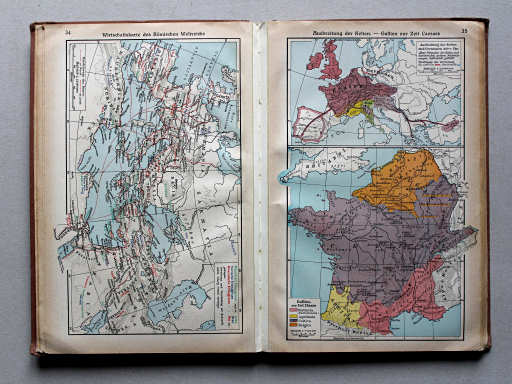Putzgers Historischer Schul-Atlas, Große Ausgabe, 1937
35. Ausbreitung der Kelten – Gallien zur Zeit Caesars