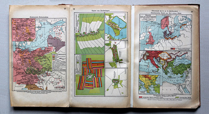 Putzgers Historischer Schul-Atlas, Große Ausgabe, 1937
57. Ostdeutsche Kolonisation
59. Dänemark im 11. und 13. Jahrhundert – Oströmisches Reich zur Zeit seiner Blüte