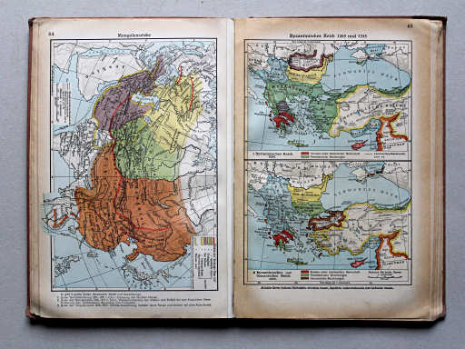 Putzgers Historischer Schul-Atlas, Große Ausgabe, 1937
65. Byzantinisches Reich 1265 und 1355