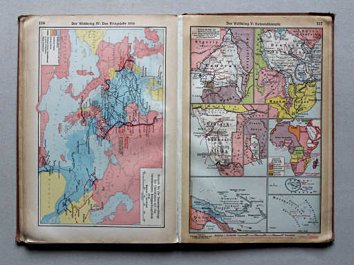 Putzgers Historischer Schul-Atlas, Große Ausgabe, 1937
117. Der Weltkrieg V: Kolonialkämpfe