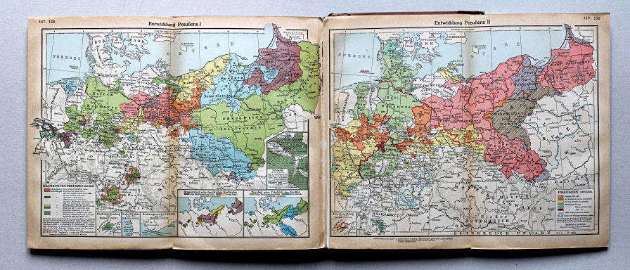 Putzgers Historischer Schul-Atlas, Große Ausgabe, 1937
147.148. Entwicklung Preußens I
149.150. Entwicklung Preußens II