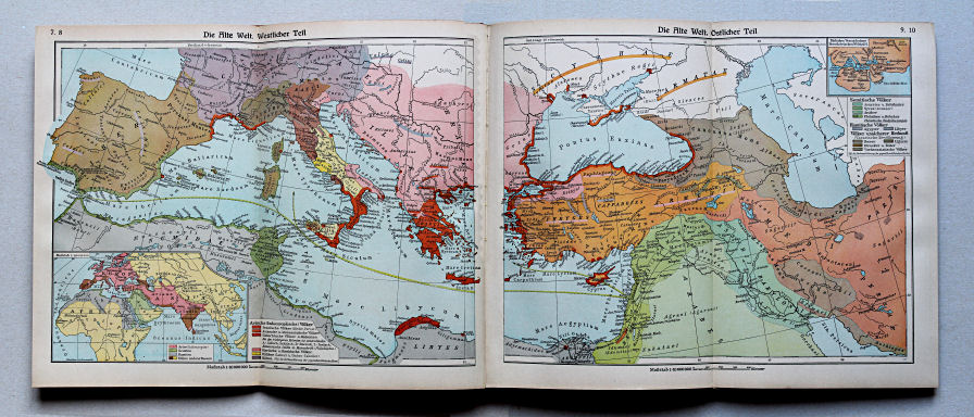 Putzgers Historischer Schul-Atlas, Große Ausgabe, 1942 (60.)
7.8. Die Alte Welt. Westlicher Teil
9.10. Die Alte Welt. Östlicher Teil