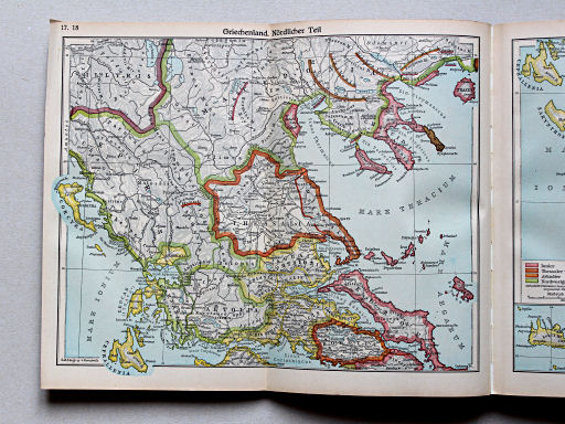Geschichtskarten aus dem 'Putzger', 1949
17.18. Griechenland. Nördlicher Teil