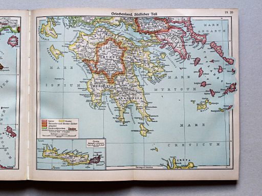 Geschichtskarten aus dem 'Putzger', 1949
19.20. Griechenland. Südlicher Teil