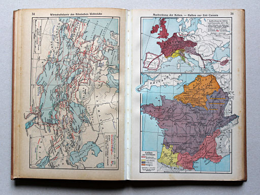 Putzgers Historischer Schul-Atlas, Große Ausgabe, 1942 (60.)
35. Ausbreitung der Kelten – Gallien zur Zeit Caesars