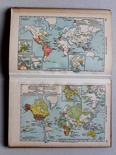 Putzgers Historischer Schul-Atlas, Große Ausgabe, 1942 (60.)
128. Kolonialkarte bis 1790
129. Kolonialkarte bis 1914